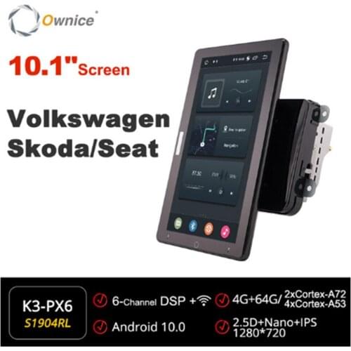 10.1 Inch 1280*720 Ownice Android 10.0 Car Radio forVW Golf Passat Seat Tiguan Sharan Auto Multimedia GPS Player Auto Rotatable
