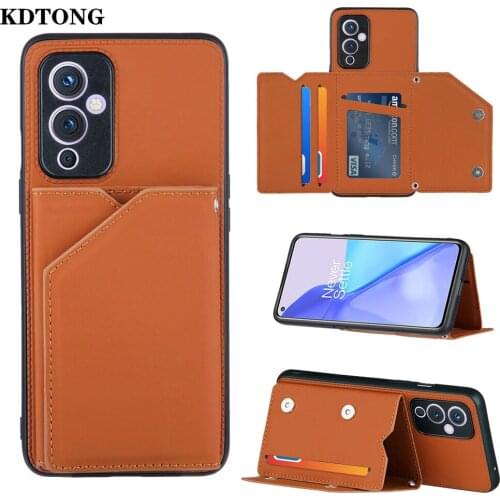 Wallet Phone Case for Oneplus 9 Pro Funda TPU Leather Shockproof Card Slot Bracket Heavy Duty Protection Back Cover Capa Shell