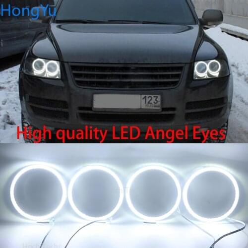 For Volkswagen VW Touareg 2003 2004 2005 2006 Super Bright white color 3528 SMD led Angel Eyes kit daytime running light DRL