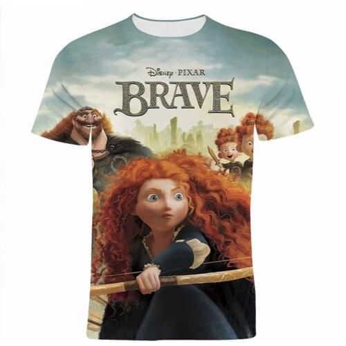 Disney Movie Brave Boy Girl Kids T Shirt Summer Fashion 3D Print Cartoon Anime Clothes Oversized Men Women Tee Shirts