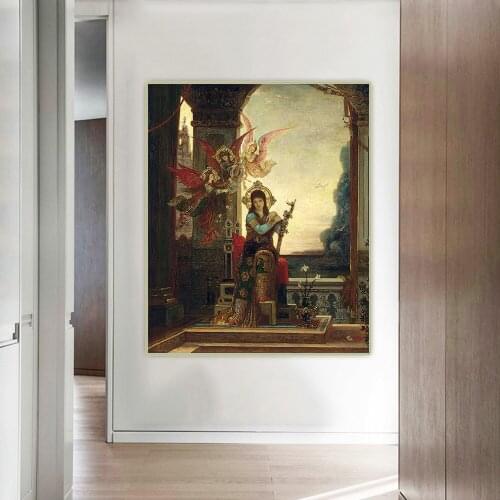 Saint Cecilia and the angels of music by Gustave Moreau Canvas Oil Painting Artwork Aesthetic Picture Wall Decor Home Decoration