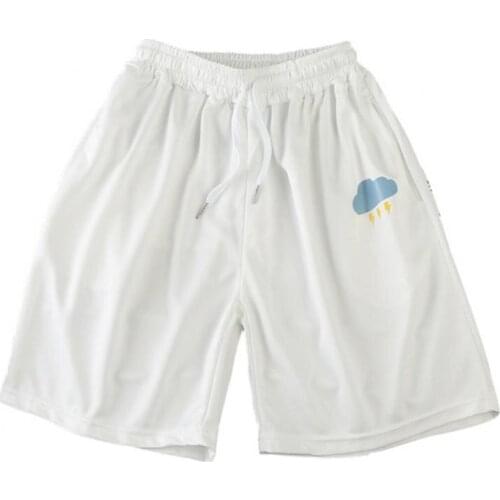 50%HOT Men Sun Moon Quick Drying Drawstring Elastic Fifth Pants Board Sports Shorts