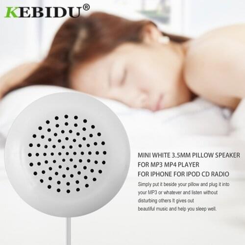 Kebidu Mini Portable 3.5mm Pillow Sleeping Speaker for MP3 MP4 CD Phone Headphone for iphone X 8 Samsung HUAWEI XIAOMI