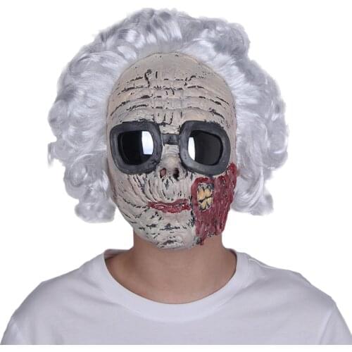 Fashionable Horror Granny Cosplay Latex Mask Carnival Halloween Party Old Man Acting Costume Prop