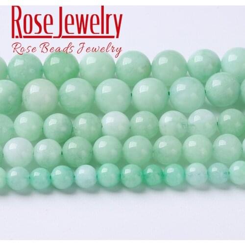 Natural Green Angelite Stone Beads Round Loose Spacer Beads 15'Strand 6 8 10 mm For Jewelry Making DIY Charms Bracelet Necklace