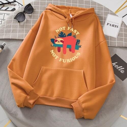 Not Fast Not Furious Sleep Sweatshirt Womens Cartoons FleeceHoody Funny Fleece Clothing Spring Oversize Loose Streetwear Female