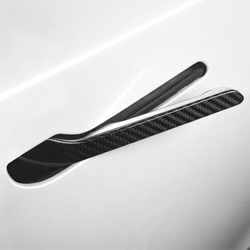 New 4PCS Carbon Fiber Door Handle Cover Trim For Tesla Model 3 Exterior Car Styling Accessories Matte Black
