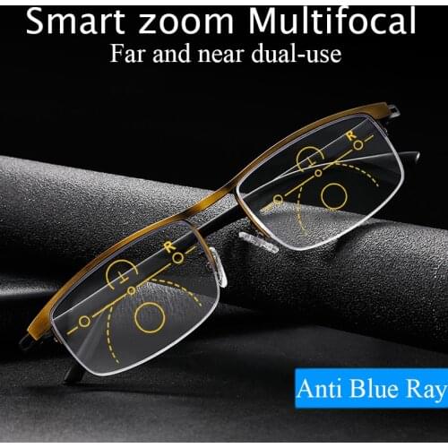 New Smart Progressive Multi-focus Reading Glasses Men Women Anti Blue Ray Near-far dual-purpose Readers Spectacles 1.0 To +4.0