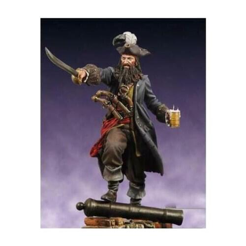 New Unassembled 1/24 75MM Blackbeard MAN warrior 75 mm Resin Figure Unpainted Model Kit