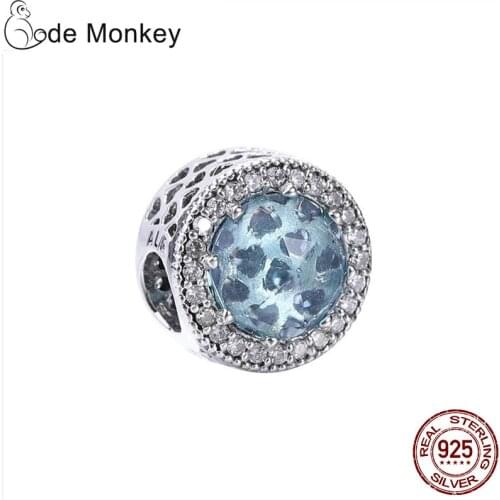 Pandach 100% Real 925 Sterling Silver Light Green Grass Beads Charms Fit Original Pandora Bracelet DIY Jewelry For Women 1003