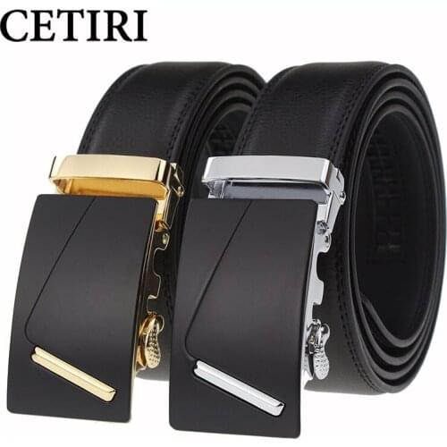 CETIRI Ratchet Belt Cow Genuine Leather Belt For Men Designer Belts High Quality Automatic Buckle Kemer cinturon hombre ceinture