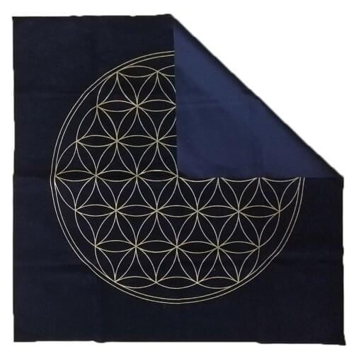Tarot Tablecloth Altar Tarot Cloth Flannel Twelve Constellations Flower Of Life Astrological 49x49cm Table Cloth Board Games