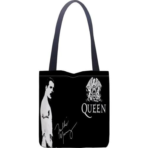 Custom Freddie Mercury printing shoulder bag canvas tote bag shopping travel book handbag custom logo