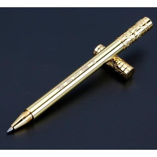 Creativity Brass Pen Business Retro Gold Signature Pen Metal Ballpoint Pen Gel Pen Office School Writing Stationery Supply Gift