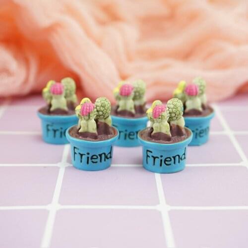 Style 4 PCS Succulent potted ornaments DIY resin pots garden decorations cactus micro landscape mini statues crafts decorative
