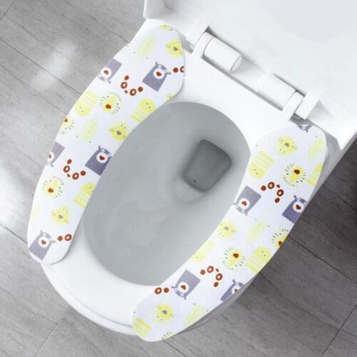 Universal Soft Thick Toilet Seat Cover Cute Bear Toilet Cover Reusable Toilet Sticker Summer Toilet Mat Bathroom Accessories