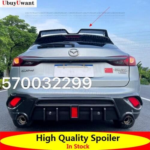Rear Genuine Carbon Fiber Trunk Spoiler Deck Wing For Mazda CX-4 HATCHBACK 2015 2016 2017 2018 - 2020 Car Tail Wing Decoration
