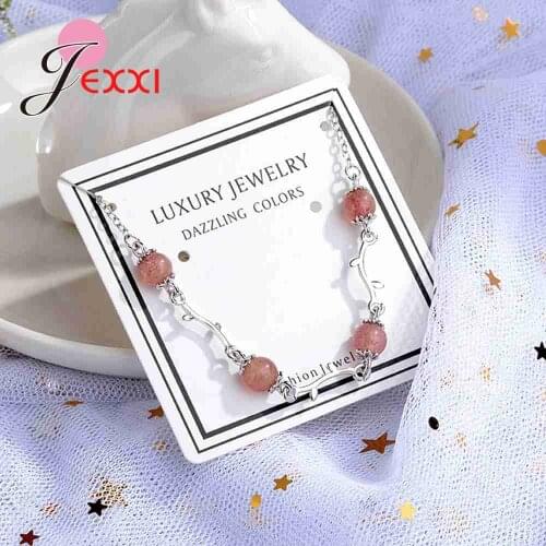 Brand Latest Design Women Girls Real 925 Sterling Silver Exquisite Bracelets With High Quality Red Stones Fashion Jewelry