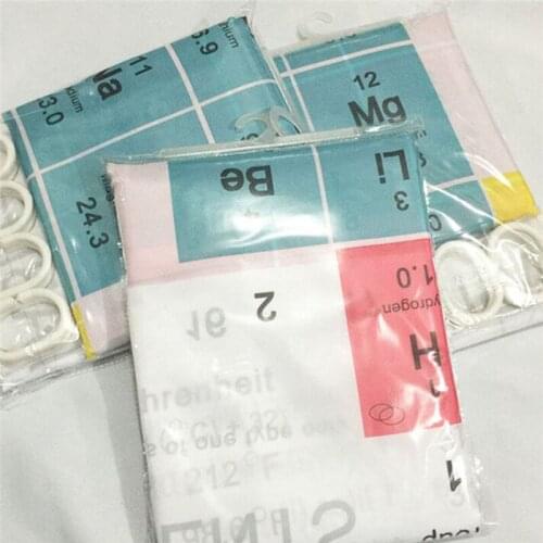 1Pcs Creative Periodic Table Of The Elements Bathroom Curtains Waterproof 3D Print Shower Curtain White Curtain