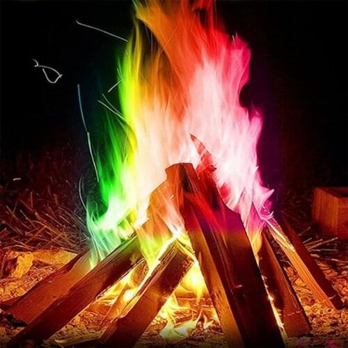 10g/15g/25g Magic Trick Outdoor Camping Hiking Survival Tools Magic Fire Colorful Flames Powder Bonfire Sachets Pyrotechnics new