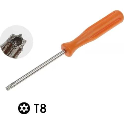 1000pcs/lot T8 torx wrench with hole orange T6 torx for psIII for xbox360 one game pad controller joystock screwdriver open tool