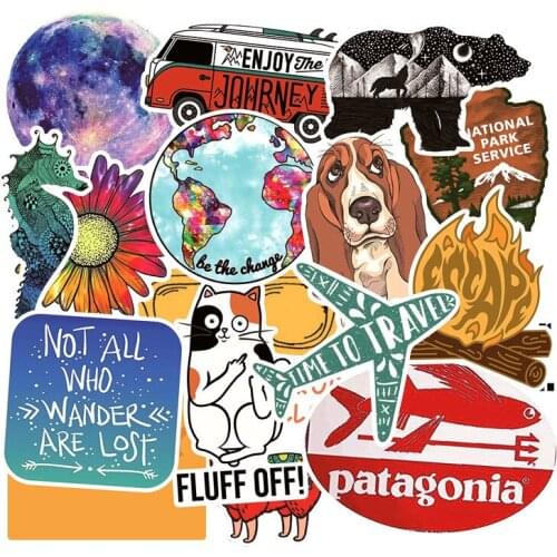 17Pcs/Pack Vinyl Travel Sticker Fashion Style Waterproof Skateboard Guitar Refrigerator Mixed Decals Kids Toy Graffiti Stickers