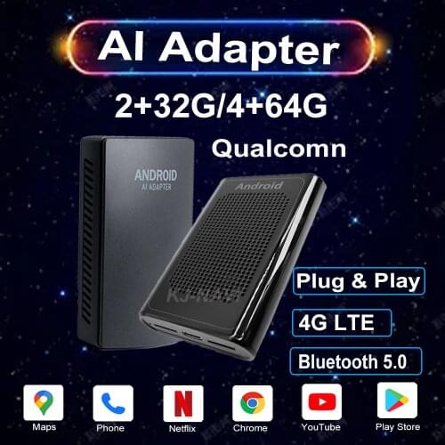 4+64G For Apple Carplay AI Box Car Multimedia Player CP600 Mirror Link Wireless Carplay Android 9.0 system plug&play Auto TV Box