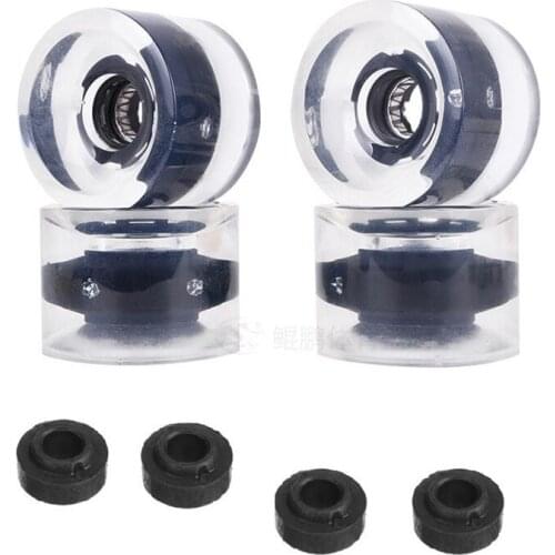 4 Pcs Skateboard Wheels Durable PU Skate Wheels Transparent Super Elastic Skateboard Wheels Fish Board Skateboard Wheels
