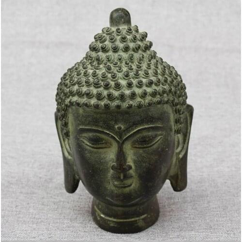 Antique antiques Collectible Handwork Old Bronze Carved Buddha Statue/Chinese Ming Dynasty Buddha head Sculpture