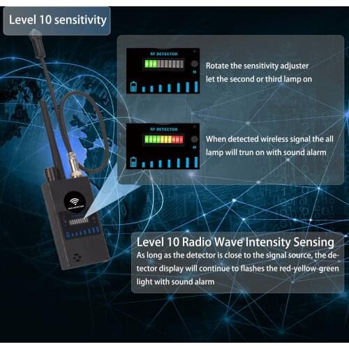 Anti Spy RF Detector, High Sensitivity Wireless Bug Camera Detector for GPS Tracking GSM Listening Device Finder Radio Scanner G