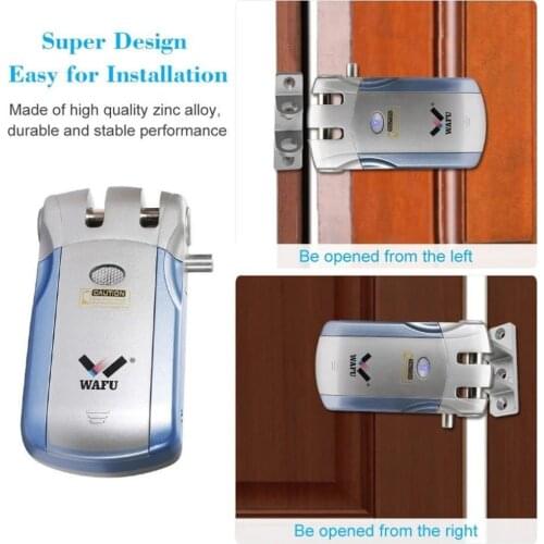 Wafu WF-019 Wireless Electric Door Lock Smart Keyless Security Door Lock with 4 Remote Controllers Deadbolt Easy Installing
