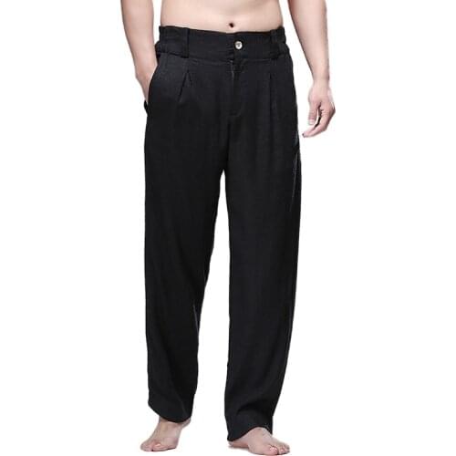 Summer New Black Cotton and Linen Trousers Mens Fashion Slacks White Gray Straight Leg Comfortable Breathable Pants 4xl