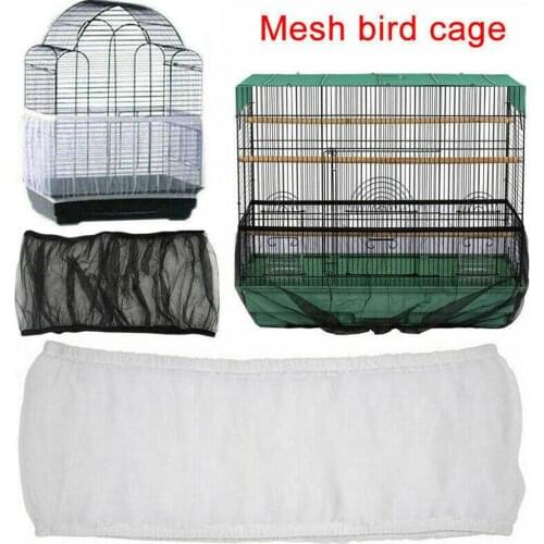 Bird Cage Covers Mesh Seed Catcher Guard Bird Cage Net Shell Skirt Dust-proof Mesh Parrot Cage Cover