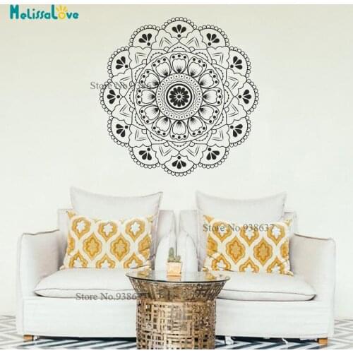 Datura Mandala Ornament Moroccan Yoga Theme Decal Wall Art Decor For Home Vinyal Wall Stickers Flower Studio Decoration B936