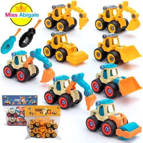 Nut Disassembly Loading Unloading Engineering Truck Excavator Bulldozer Kids Screw Boys Creative Tool Education Toys Car Model