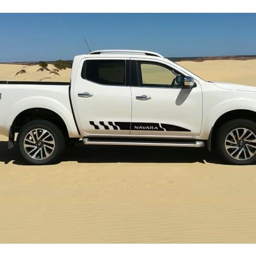 2 Pcs plane gradient stripe racing graphic Vinyl car sticker fit for NAVARA NP300 2015 2016