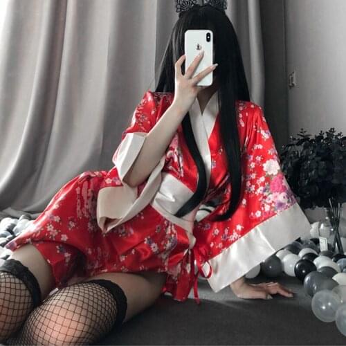 Robe Night Bathrobe Fashion Dressing Gown for Women Sexy Sakura Kimono Lovely Japanese Uniform Robe Floral Bathrobe Short Kimono