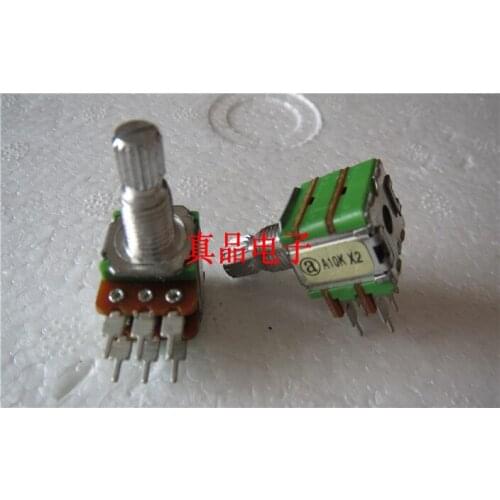 Import Taiwan ALPHA fever A10KX2 audio amplifier dual volume potentiometer 15MM handle 6 feet switch
