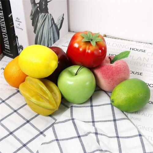 Artificial Fruits Plastic Simulation Apple Lemon Peach Orange DIY Fruit For Home Party Decor Accessories Photography Props