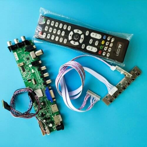 Kit For LP156WF4-SLB4 1920X1080 Panel DVB-T2 LED USB VGA TV controller board screen Signal digital HDMI AV 15.6" DVB-T remote