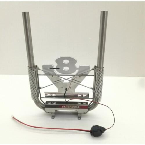 Exhaust Chimney set for 1/14 Tamiya Truck Scania R620 R470 RC Tractor Parts Accessories LED V8 LOGO