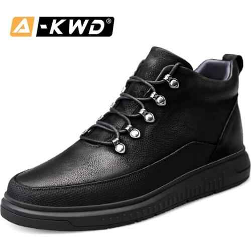 Fashion High Top Black Designer Trainers With Fur Turnschuhe Genuine Leather Mens Shoes Lace-up Autumn Single Leather Sneakers