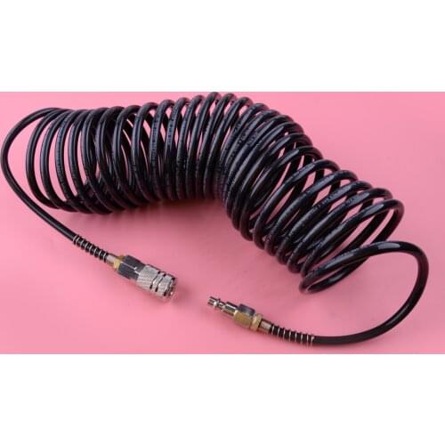 LETAOSK 25FT Air Hose Pipe Fittings Recoil Pneumatic Airline Compressor 200 PSI Quick Coupler Black Polyethylene