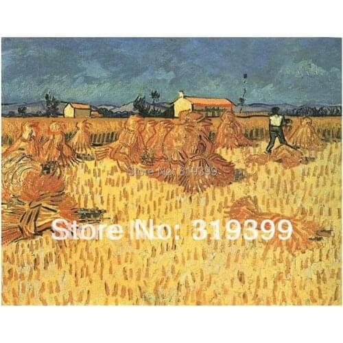 Linen Canvas Oil Painting reproduction,Harvest in Provence by Vincent Van Gogh,100% handmade,Free DHL Shipping,Museum quality