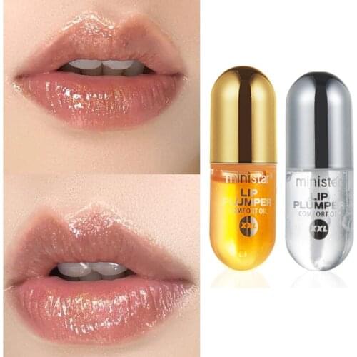 Mini Capsule Shape Natural High Gloss Lipstick Long Lasting Moisturizing Lip Gloss Reduce Lips Lines Plumping Serum Lip Oil Care