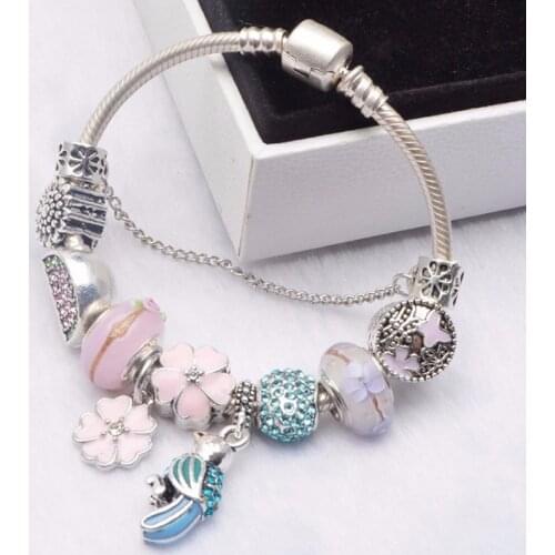 Fashion Woodpecker Charm Bracelets For Women Men Fits Original Crystal Animal Beads Bracelets Bangle For Women Pulseira Jewelry