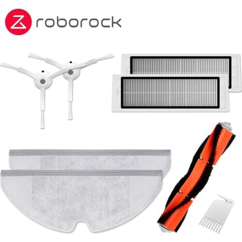 Original Roborock S5Max S6 MaxV Robot Vacuum Cleaner Spare Parts Pack Kits Mop Cloths Dry Wet Mopping *2 Filter *1 Side Brush*2