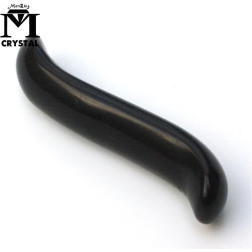 Natural obsidian crystal wand hand carved massage stick black healing quartz crystal gemstone yoga wand gift for wife women