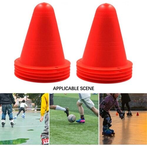 Newly 10 Pcs Soccer Training Marker Football Sign Bucket Road Cone Obstacles Roadblocks Kid roller skating training roadblock