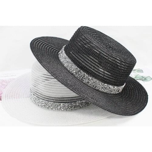 New hats cool fashion models top holiday hollow breathable sun hats women beach hats hard-brimmed hats Panama hats cap